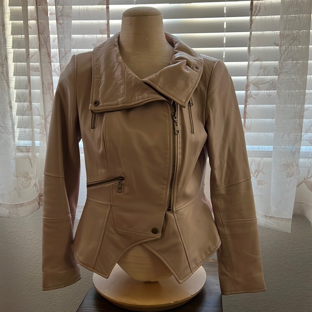 GILI Blush Pink Leather Jacket